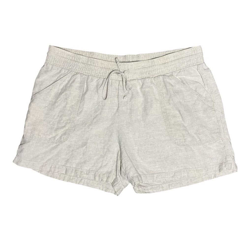 Allen Allen Linen Drawstring Shorts Size XL Beige